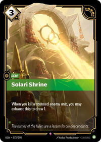 Solari Shrine - Origins (OGN) #072/298 - Rare Riftbound Trading Card