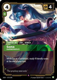 Sona - Harmonious - Origins (OGN) #073/298 - Rare Riftbound Trading Card
