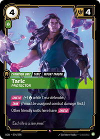 Taric - Protector - Origins (OGN) #074/298 - Rare Riftbound Trading Card