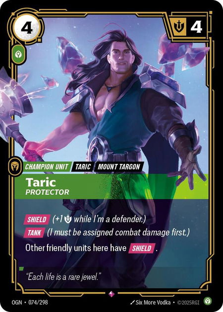 Taric - Protector - Origins Riftbound trading card