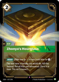 Zhonya's Hourglass - Origins (OGN) #077/298 - Rare Riftbound Trading Card