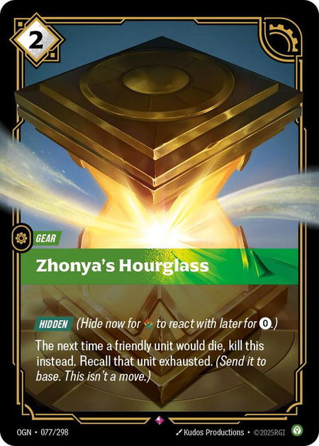 Zhonya's Hourglass - Origins Riftbound trading card