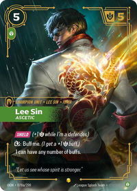 Lee Sin - Ascetic (Alternate Art) - Origins (OGN) #078a/298 - Showcase Riftbound Trading Card