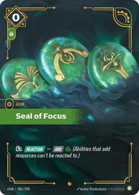 Seal of Focus - Origins (OGN) #081/298 - Epic Riftbound Trading Card