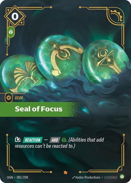 Seal of Focus - Origins Riftbound trading card