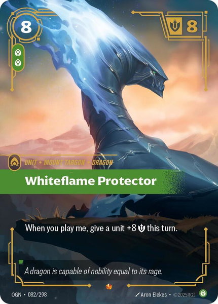 Whiteflame Protector trading card from Origins Whiteflame Protector - Origins Riftbound trading card