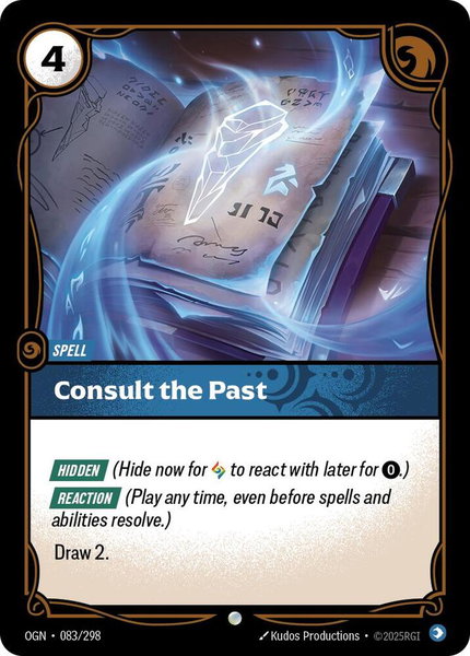 Consult the Past trading card from Origins Consult the Past - Origins Riftbound trading card
