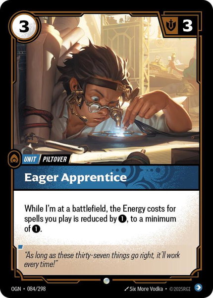 Eager Apprentice trading card from Origins Eager Apprentice - Origins Riftbound trading card