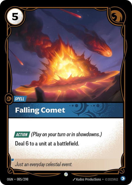 Falling Comet trading card from Origins Falling Comet - Origins Riftbound trading card