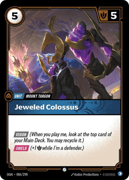 Jeweled Colossus trading card from Origins Jeweled Colossus - Origins Riftbound trading card