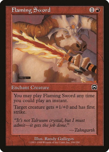 Flaming Sword - Mercadian Masques Magic: The Gathering trading card