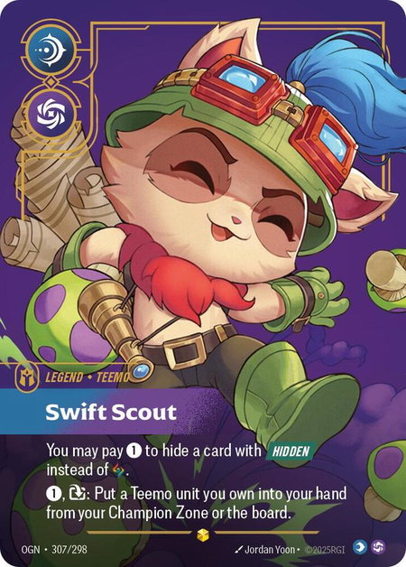 Teemo - Swift Scout (Overnumbered) - Origins Riftbound trading card