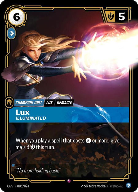 Lux - Illuminated - Origins: Proving Grounds Riftbound trading card