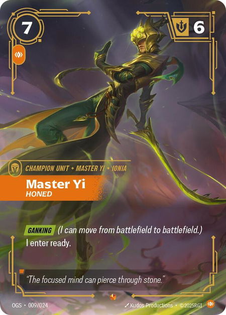 Master Yi - Honed - Origins: Proving Grounds Riftbound trading card