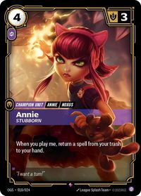 Annie - Stubborn - Origins: Proving Grounds (OGS:PG) #010/024 - Rare Riftbound Trading Card