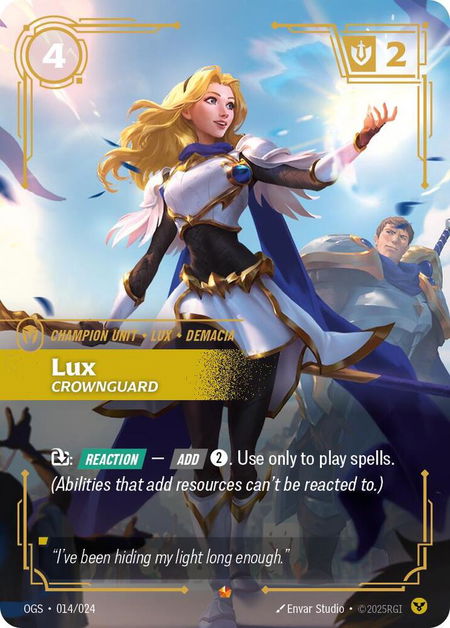 Lux - Crownguard - Origins: Proving Grounds Riftbound trading card