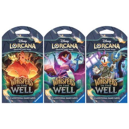Disney Lorcana: Whispers in the Well Sleeved Booster Pack Art Bundle [Set of 3] - Whispers in the Well Disney Lorcana trading card