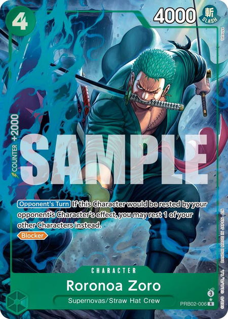 Roronoa Zoro - PRB02-006 (Alternate Art) - Premium Booster -The Best- Vol. 2 One Piece trading card