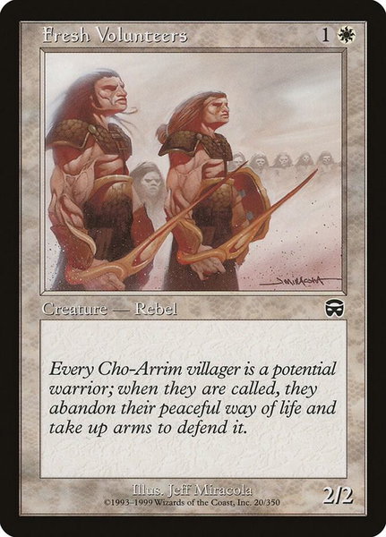 Fresh Volunteers trading card from Mercadian Masques Fresh Volunteers - Mercadian Masques Magic: The Gathering trading card