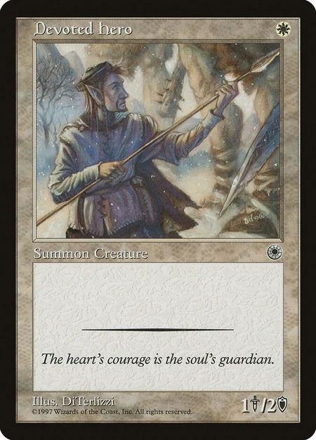 Devoted Hero - Portal Magic: The Gathering trading card