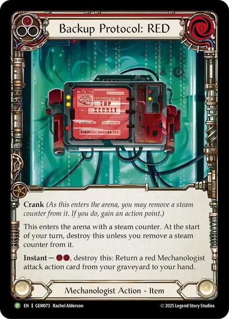 Backup Protocol: RED - GEM Pack 3 Flesh and Blood trading card