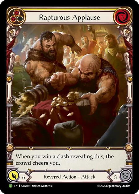 Rapturous Applause - GEM Pack 3 Flesh and Blood trading card