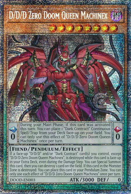 D/D/D Zero Doom Queen Machinex (Starlight Rare) - Doom of Dimensions YuGiOh trading card