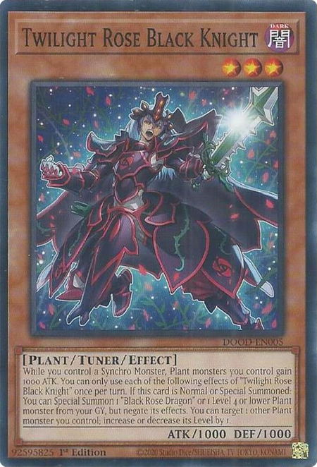 Twilight Rose Black Knight - Doom of Dimensions YuGiOh trading card