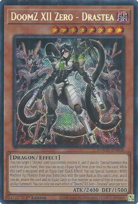 DoomZ XII Zero - Drastea - Doom of Dimensions YuGiOh trading card