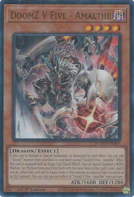 DoomZ V Five - Amalthe - Doom of Dimensions YuGiOh trading card