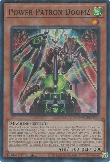 Power Patron DoomZ - Doom of Dimensions YuGiOh trading card