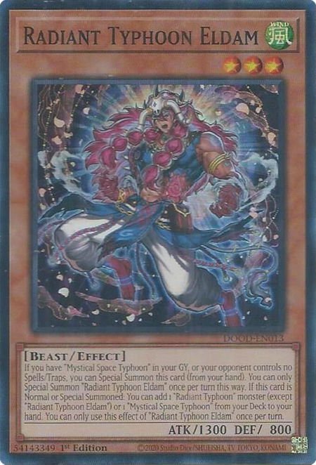 Radiant Typhoon Eldam - Doom of Dimensions YuGiOh trading card