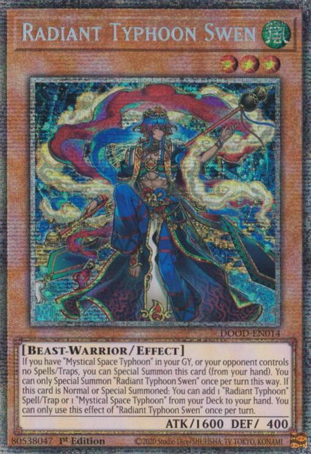 Radiant Typhoon Swen (Starlight Rare) - Doom of Dimensions YuGiOh trading card