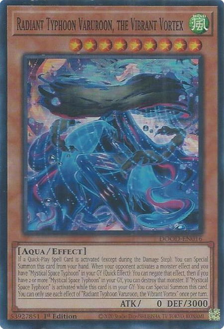 Radiant Typhoon Varuroon, the Vibrant Vortex - Doom of Dimensions YuGiOh trading card