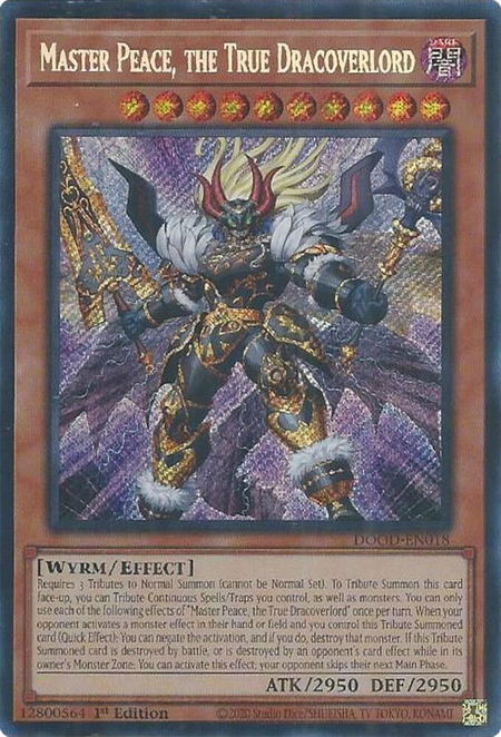 Master Peace, the True Dracoverlord - Doom of Dimensions YuGiOh trading card