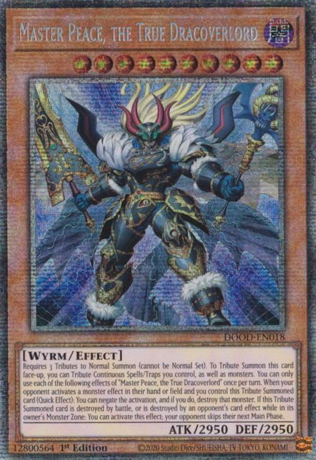 Master Peace, the True Dracoverlord (Starlight Rare) - Doom of Dimensions YuGiOh trading card