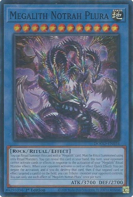 Megalith Notrah Plura - Doom of Dimensions YuGiOh trading card