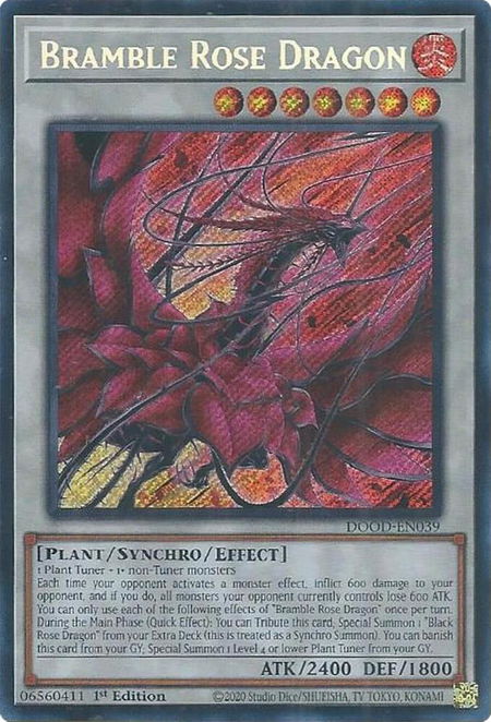Bramble Rose Dragon - Doom of Dimensions YuGiOh trading card
