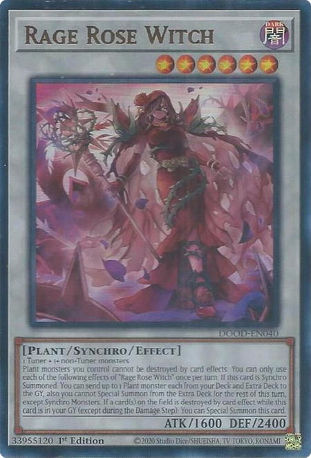 Rage Rose Witch - Doom of Dimensions YuGiOh trading card