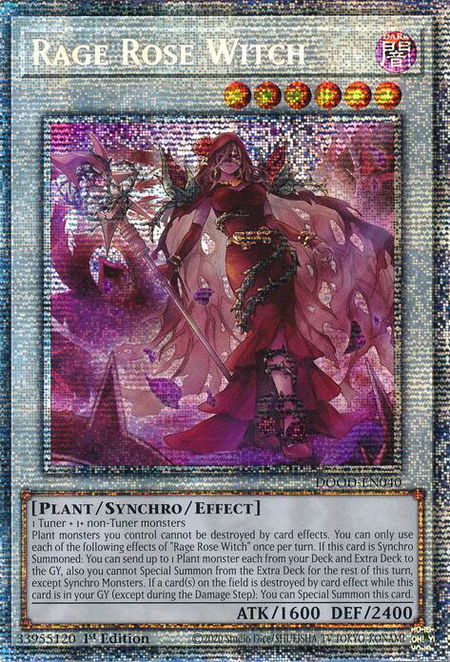 Rage Rose Witch (Starlight Rare) - Doom of Dimensions YuGiOh trading card