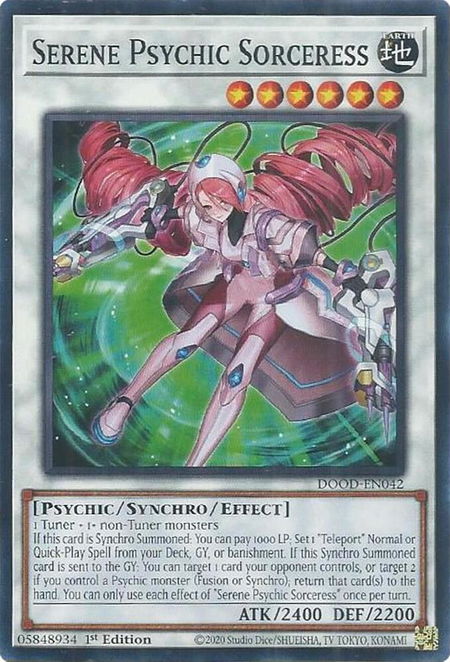 Serene Psychic Sorceress - Doom of Dimensions YuGiOh trading card