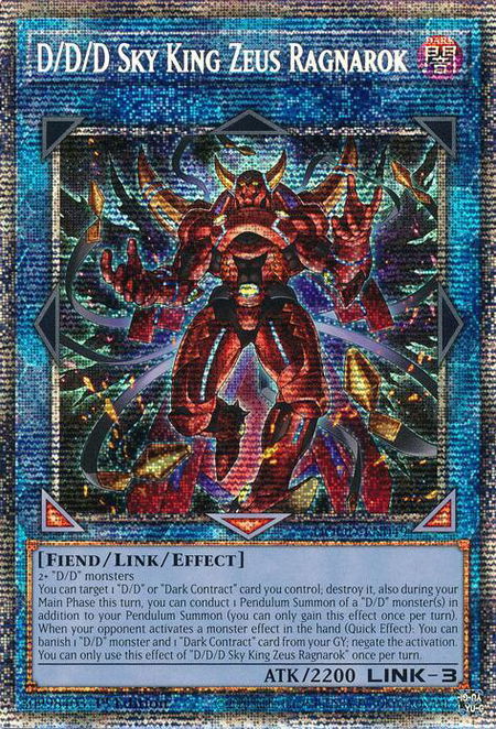 D/D/D Sky King Zeus Ragnarok (Starlight Rare) - Doom of Dimensions YuGiOh trading card