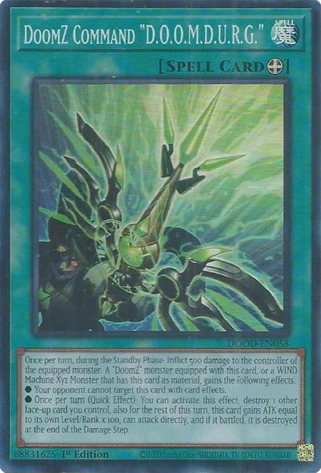 DoomZ Command "D.O.O.M.D.U.R.G." - Doom of Dimensions YuGiOh trading card