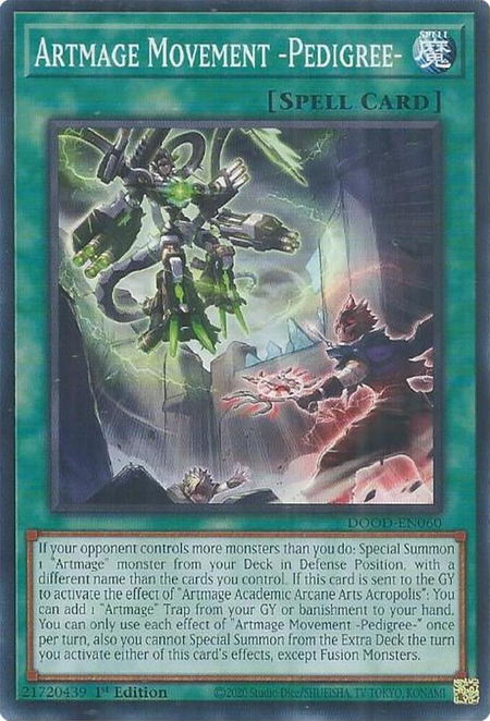 Artmage Movement -Pedigree- - Doom of Dimensions YuGiOh trading card