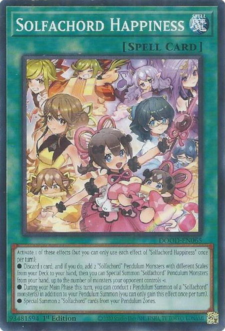 Solfachord Happiness - Doom of Dimensions YuGiOh trading card