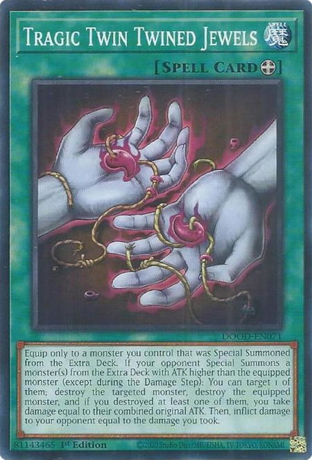 Tragic Twin Twined Jewels - Doom of Dimensions YuGiOh trading card