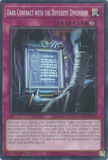 Dark Contract with the Different Dimension - Doom of Dimensions YuGiOh trading card
