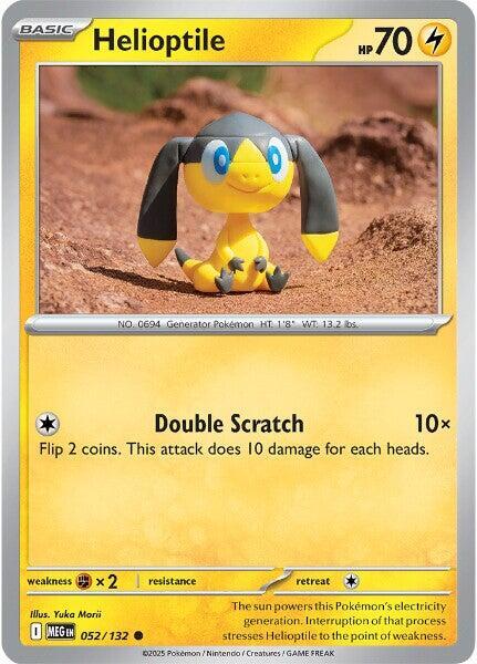 Helioptile - 052/132 - ME01: Mega Evolution Pokémon trading card