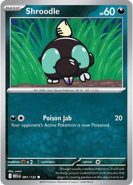 Shroodle - 091/132 - ME01: Mega Evolution Pokémon trading card