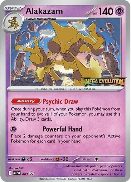 Alakazam - 003 - ME: Mega Evolution Promo Pokémon trading card